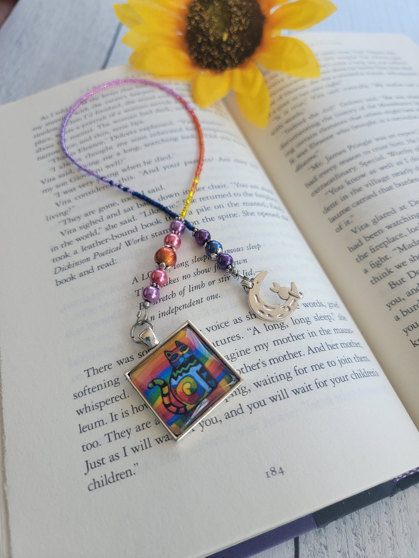 Sunset Cat Bookmark, Cat Lover Reader Gift