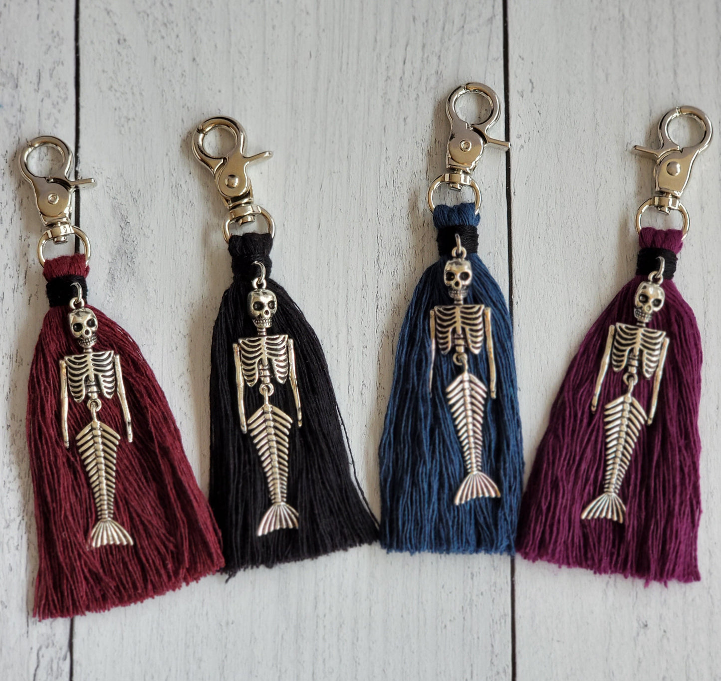 Mermaid Skeleton Bag Tassel, Halloween Purse Charm