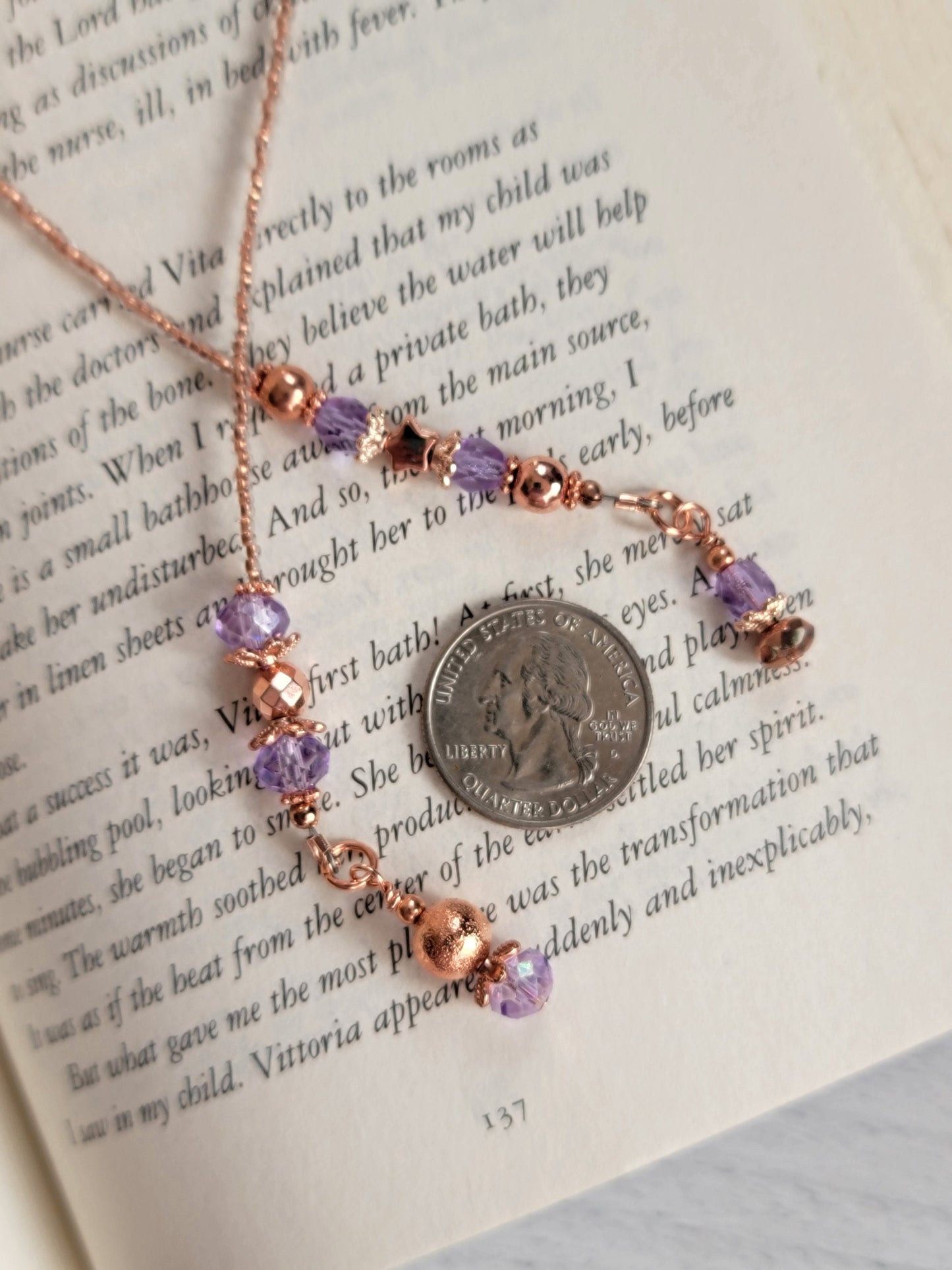 Rose Gold Plated Star Bookmark, Tiny Star Gift, Gift for Her