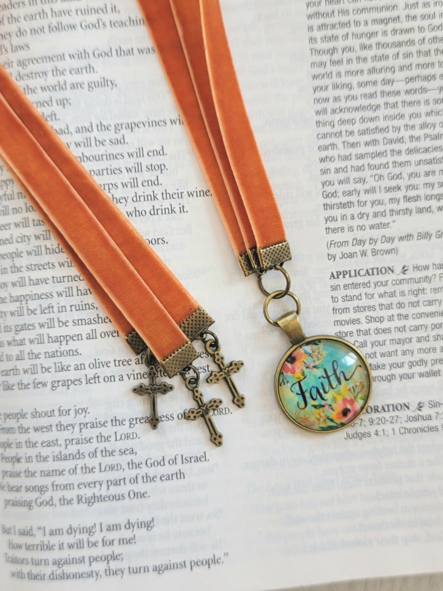 Faith Bookmark for Bibles, Multiple Velvet Strands