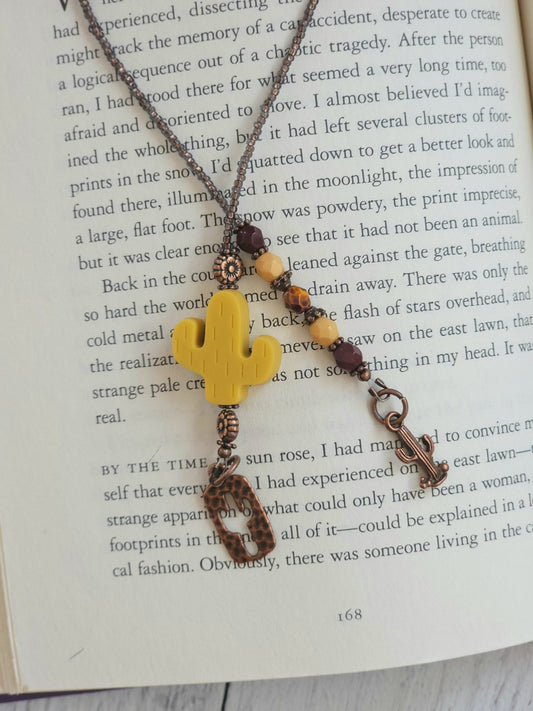 Cactus Bookmark Made with Cactus Bead and Copper Plated Accents
