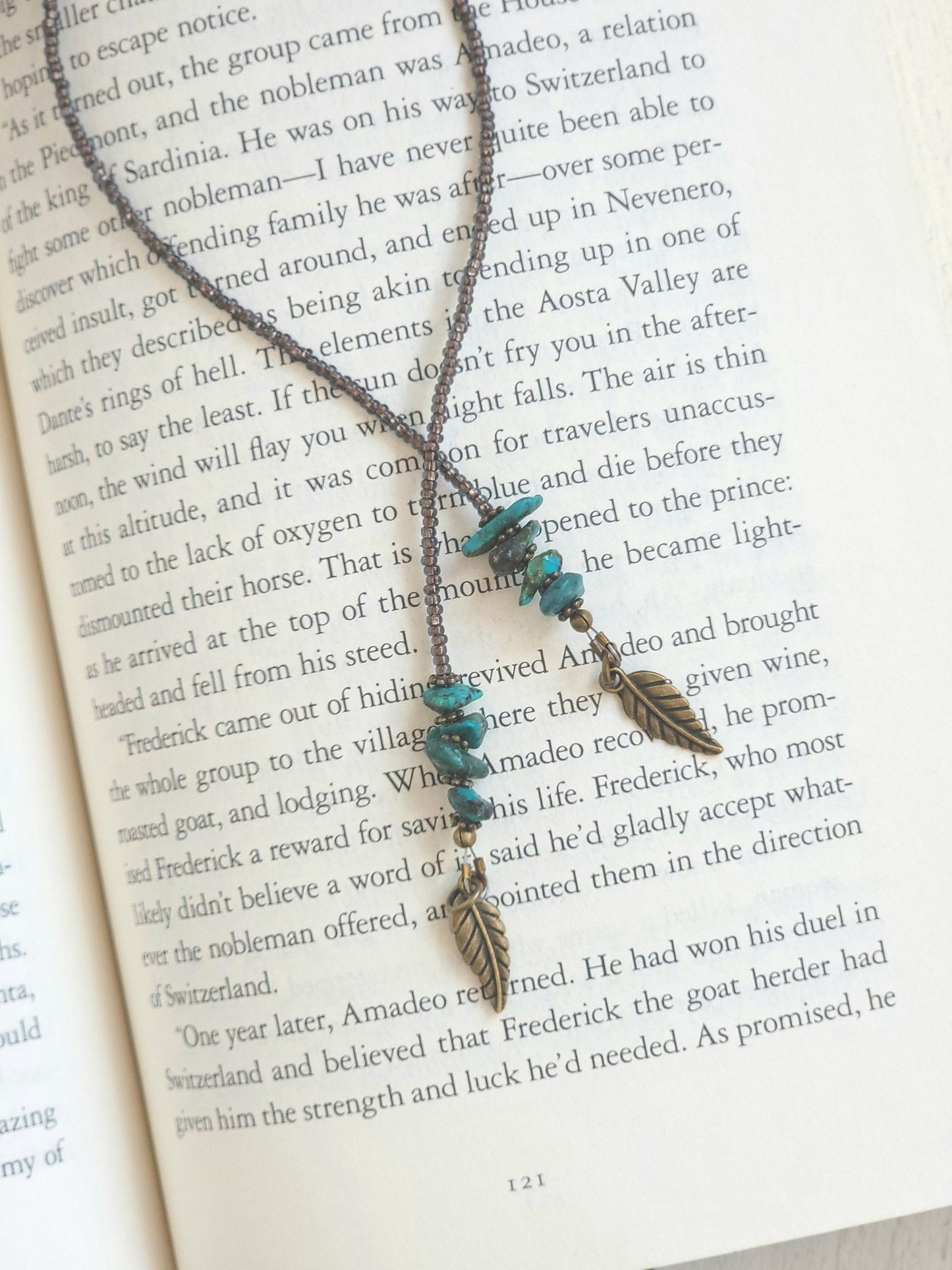 Turquoise Chip Bookmark Makes a Great Gift for the Book Lover