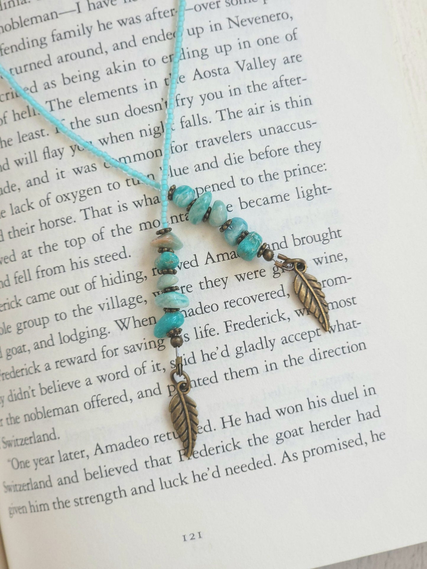 Amazonite Chip Bookmark, Perfect Gift for Father's Day