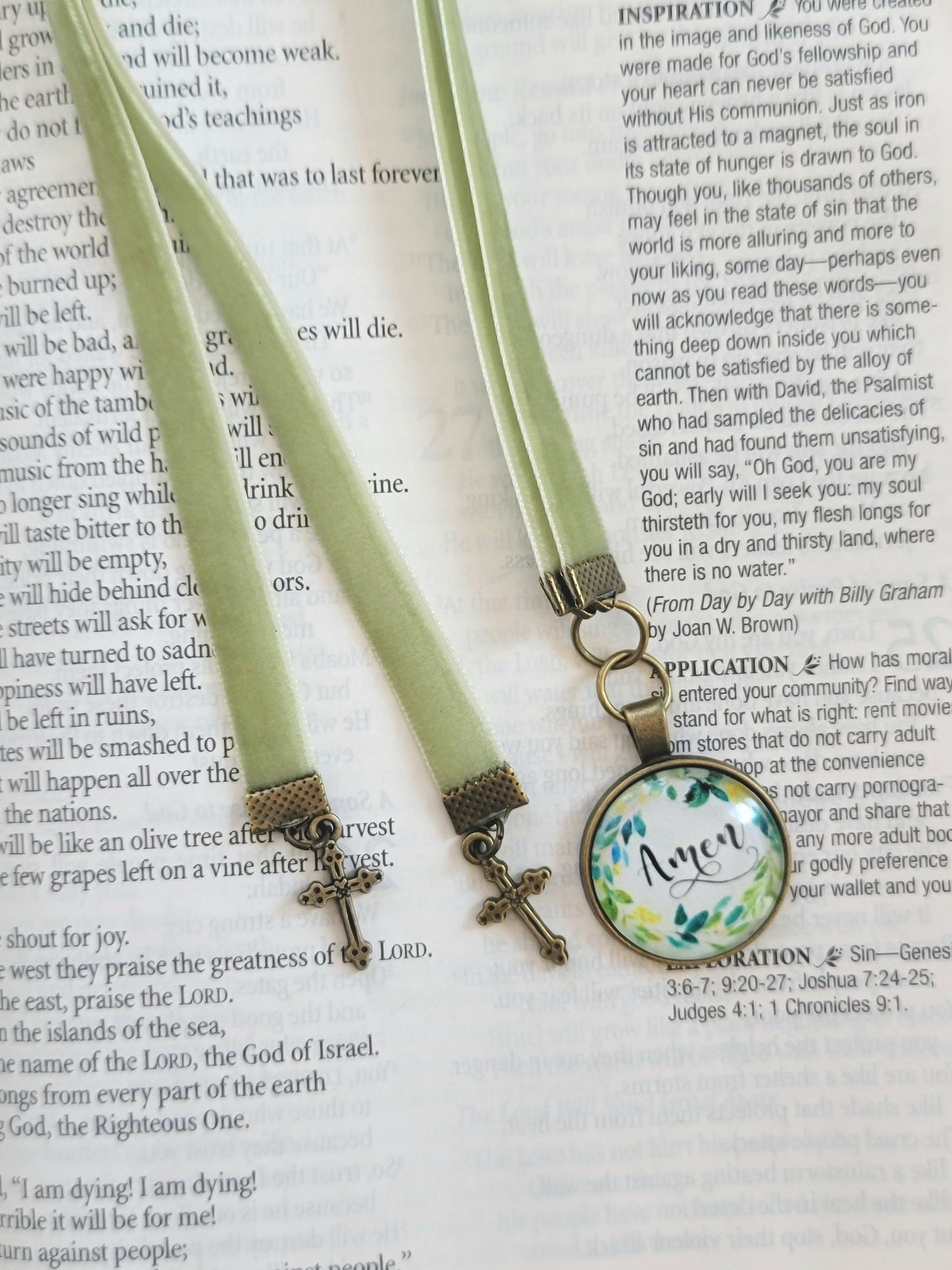 Multiple Strand Bible Bookmark with Velvet Ribbons