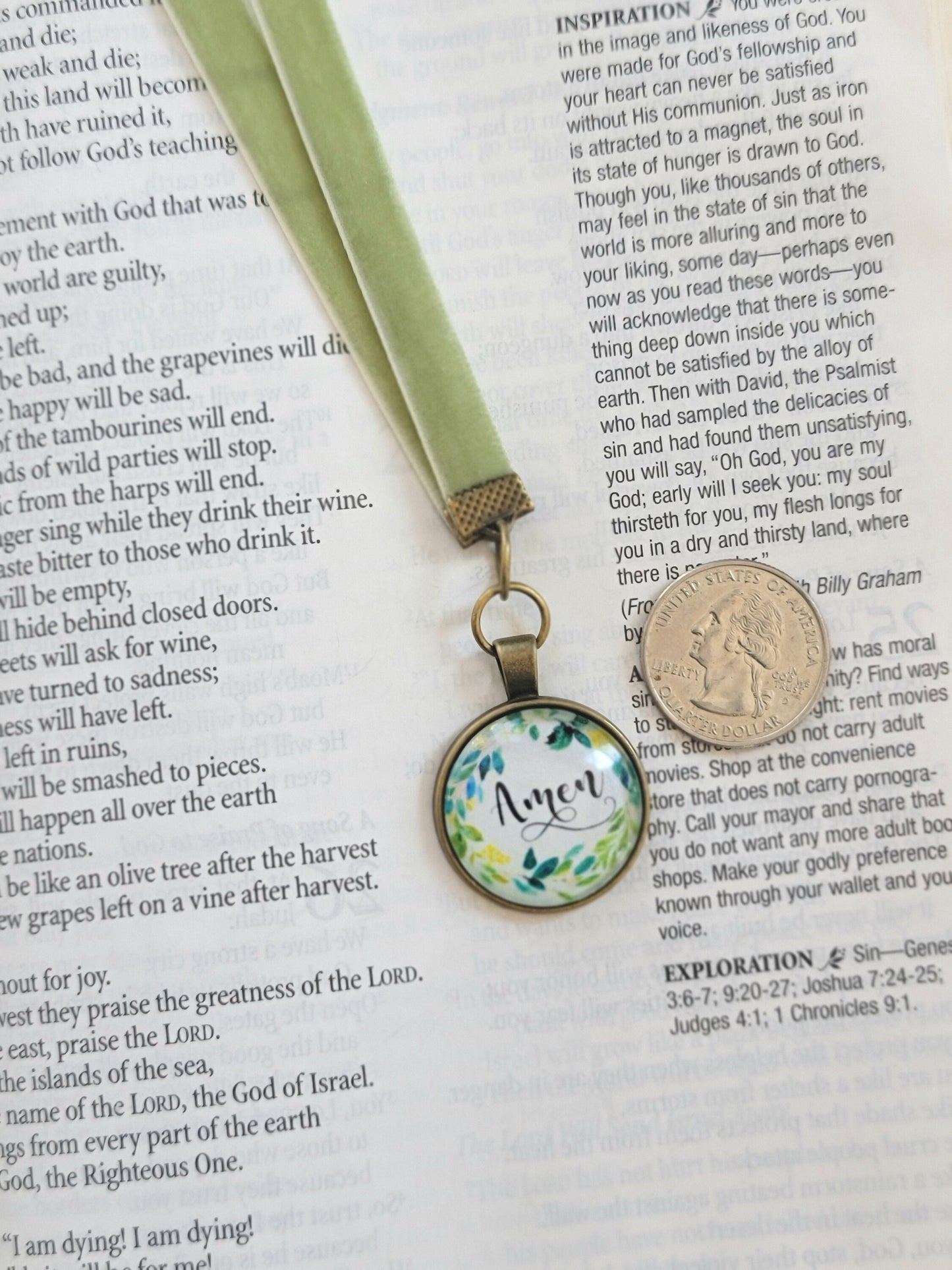 Multiple Strand Bible Bookmark with Velvet Ribbons
