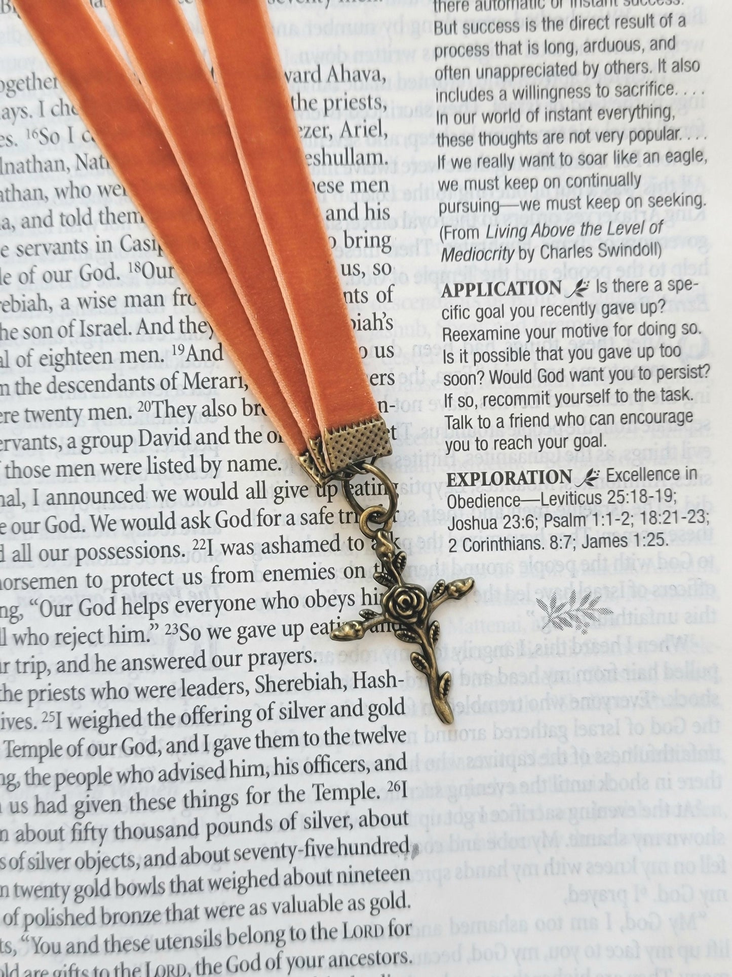 Multi-strand Bookmark with Cross Charm