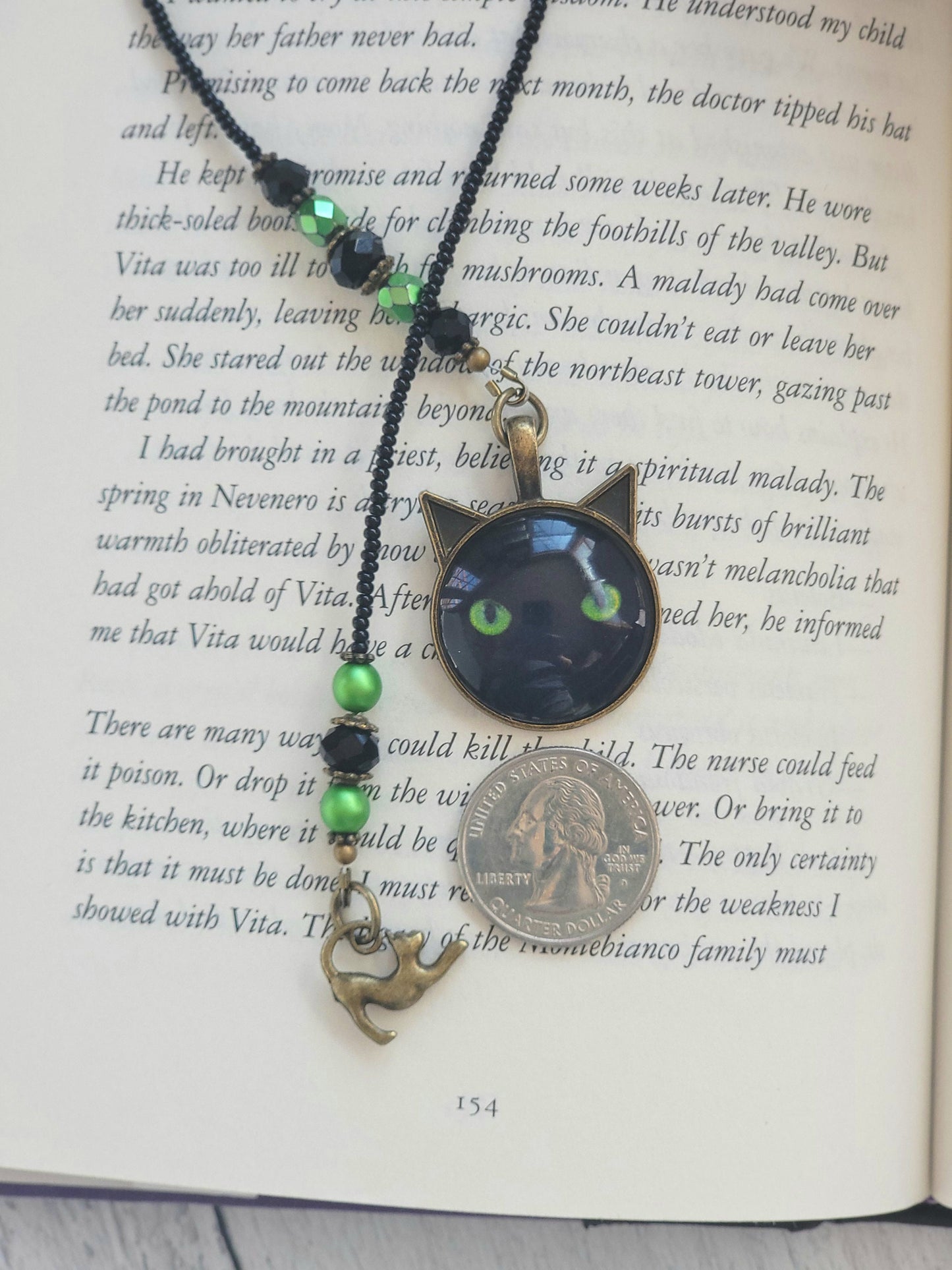 Black Cat Bookmark, Cat Lover Gift, Reader Gift