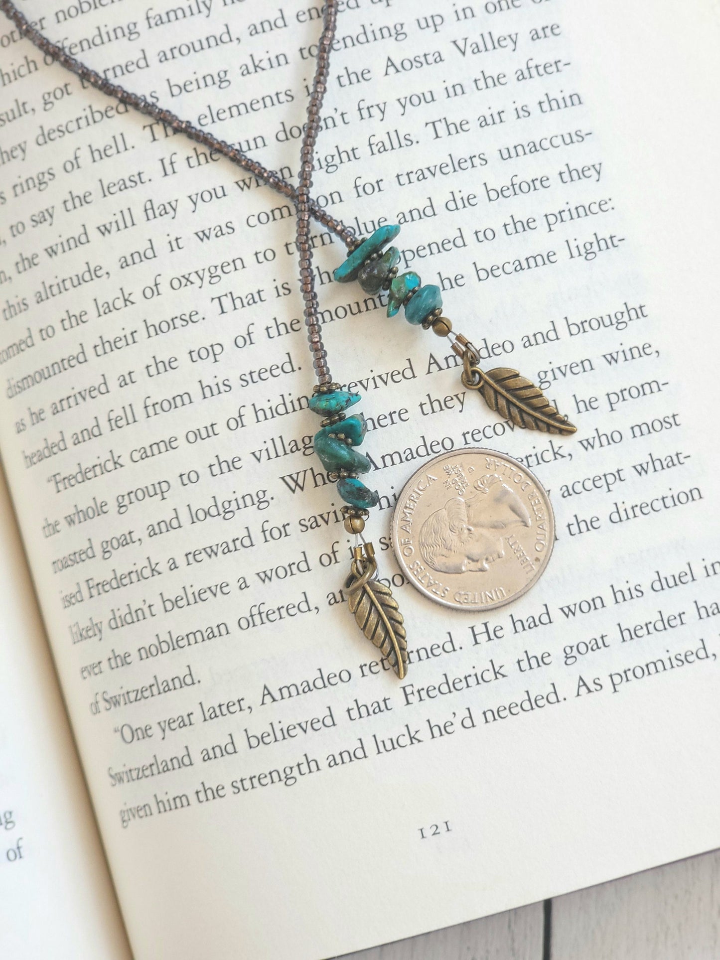 Turquoise Chip Bookmark Makes a Great Gift for the Book Lover