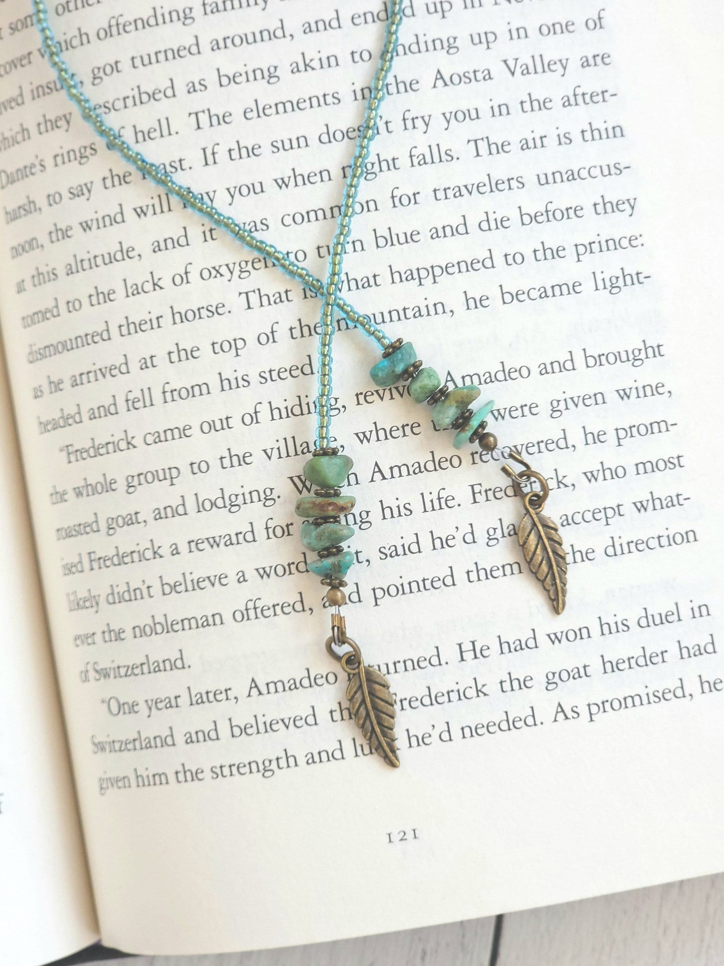 Turquoise Chip Bookmark Makes a Great Gift for the Book Lover