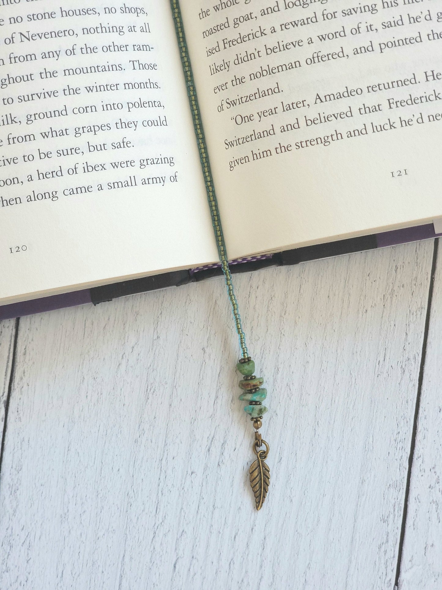 Turquoise Chip Bookmark Makes a Great Gift for the Book Lover