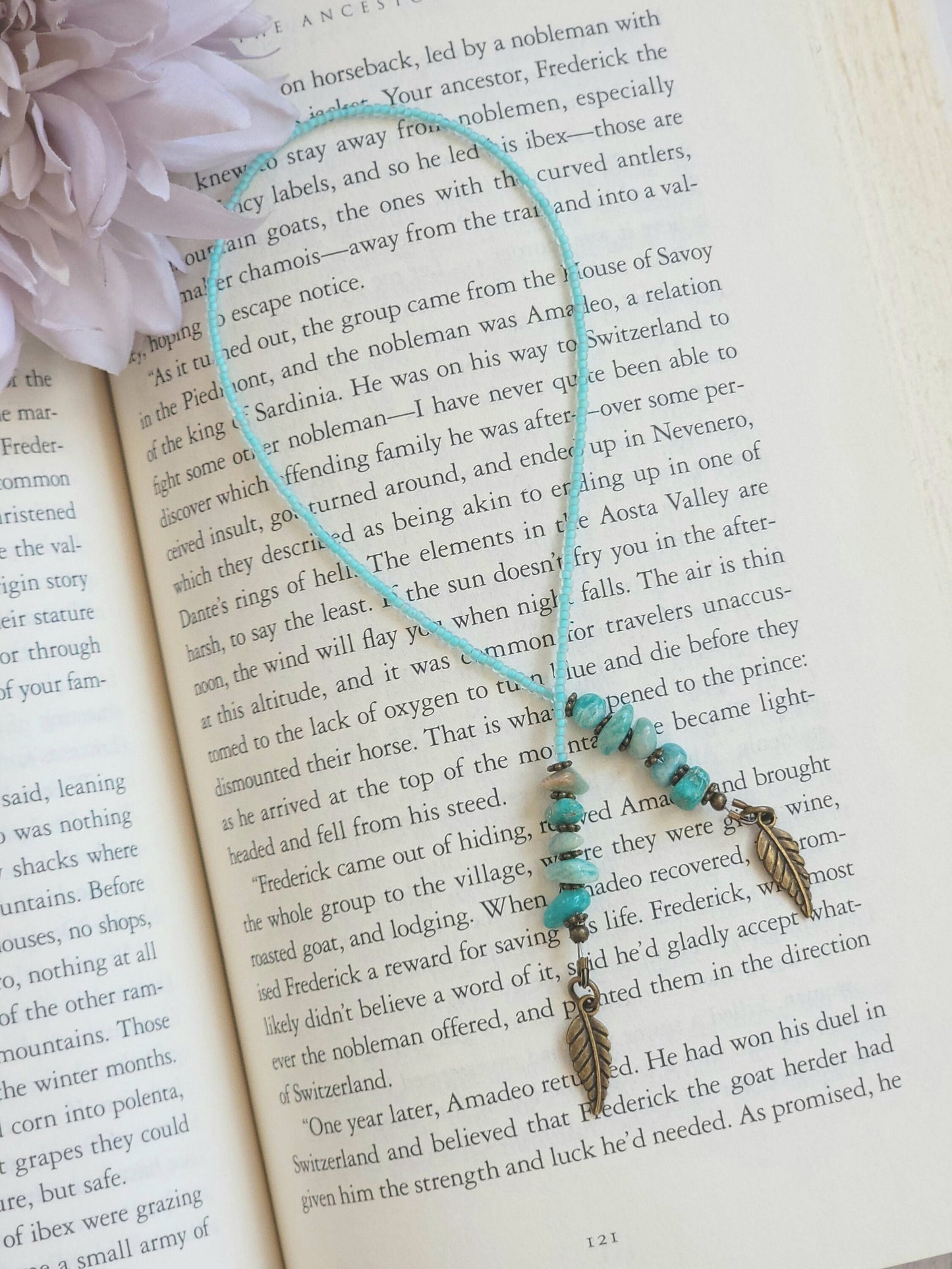 Amazonite Chip Bookmark, Perfect Gift for Father's Day