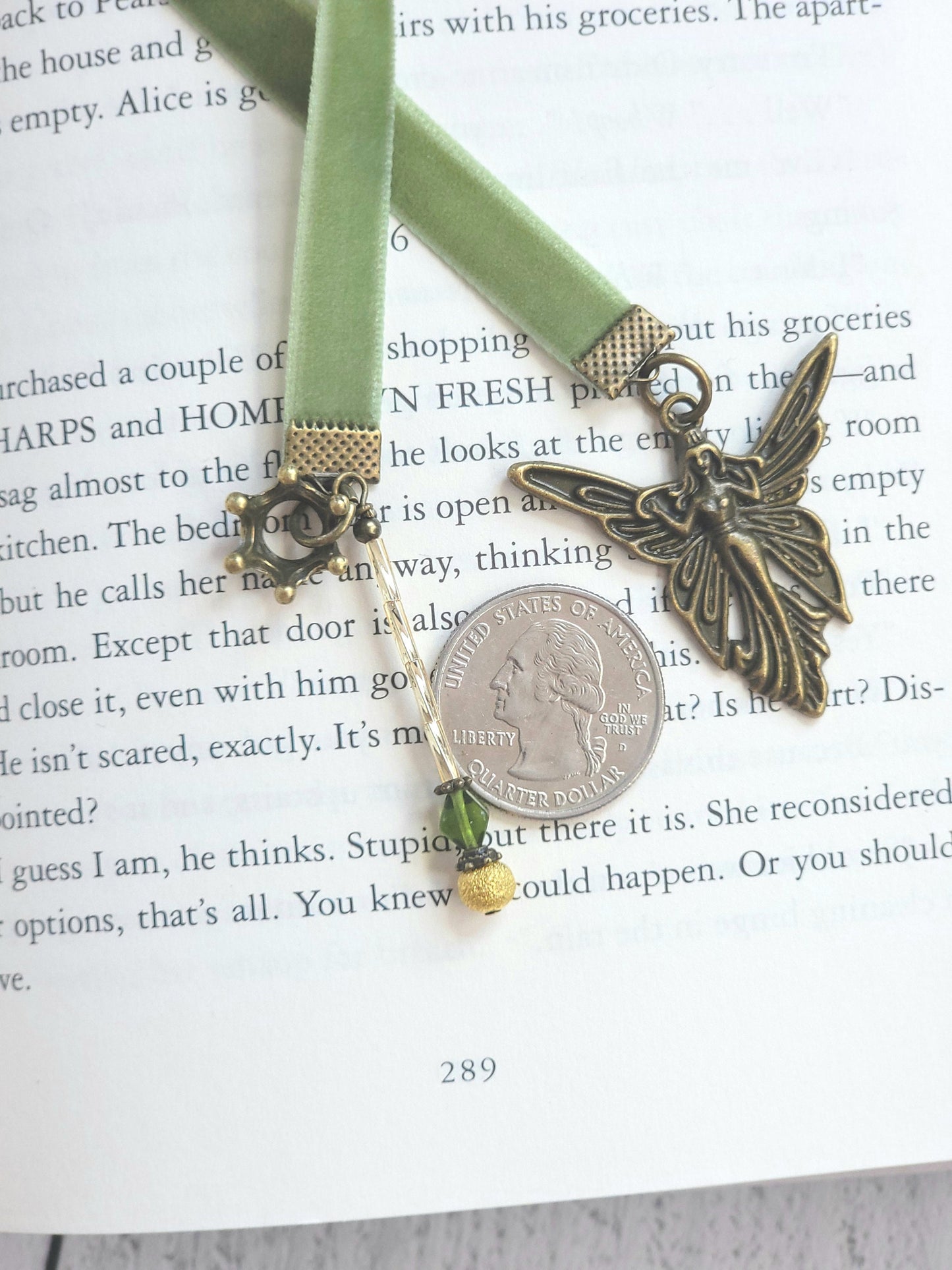 Enchanting Fairy Queen Velvet Ribbon Bookmark with Crown and Magic Scepter