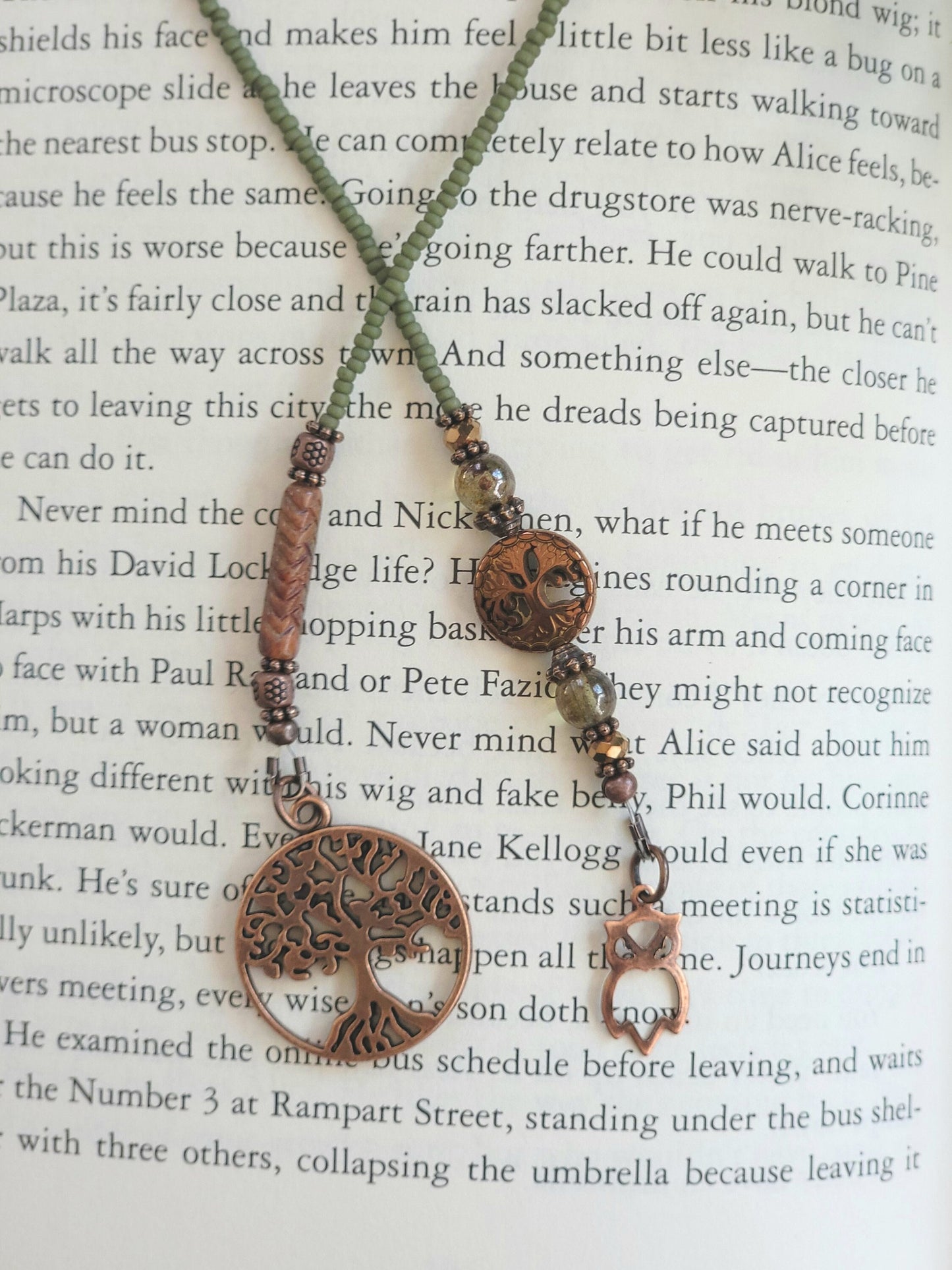Whimsical Owl Charm and Tree Beaded Bookmark - Keep Your Reading Spot on Point!