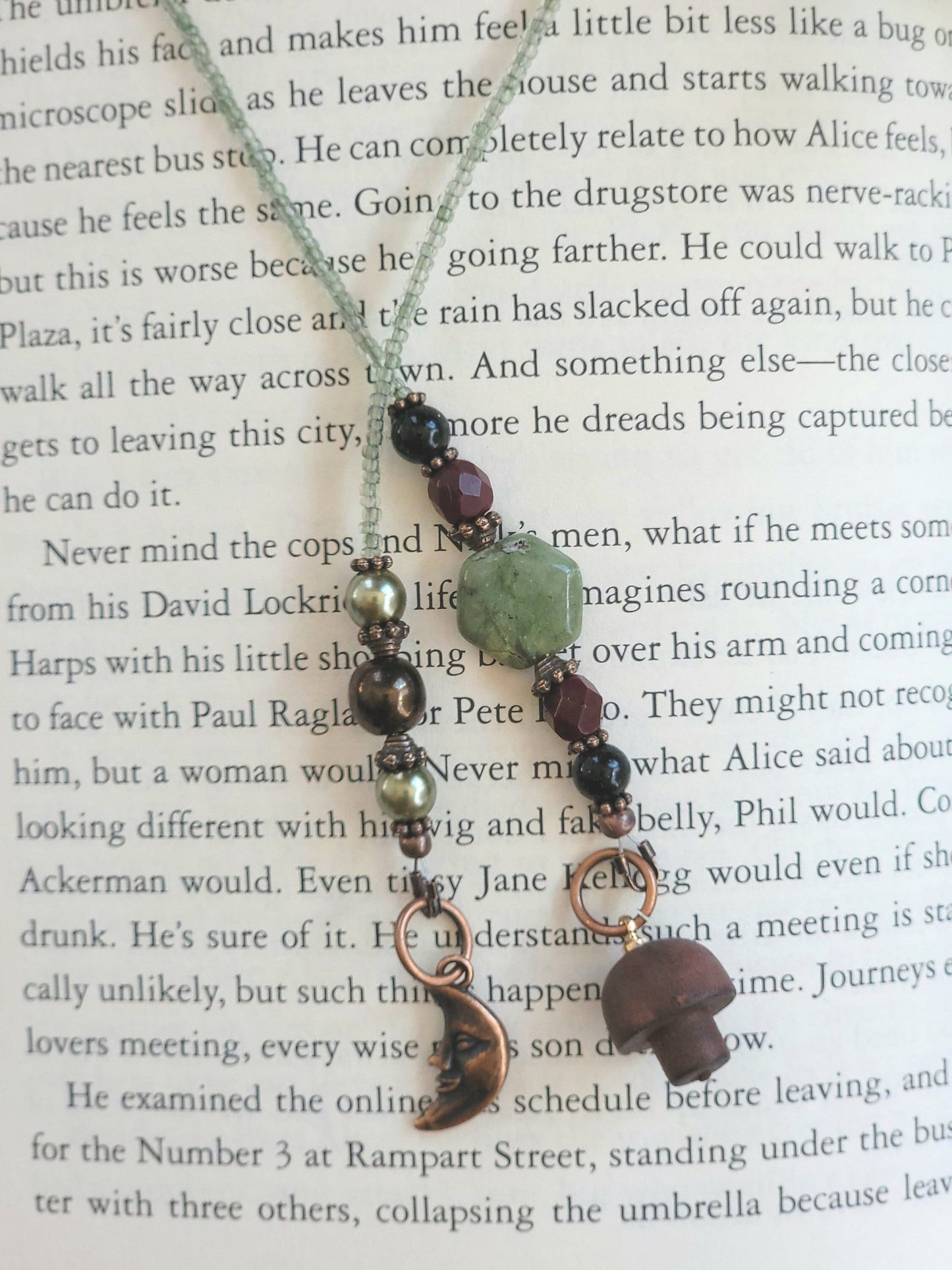 Whimsical Mushroom and Owl Beaded Bookmark for Your Favorite Novel