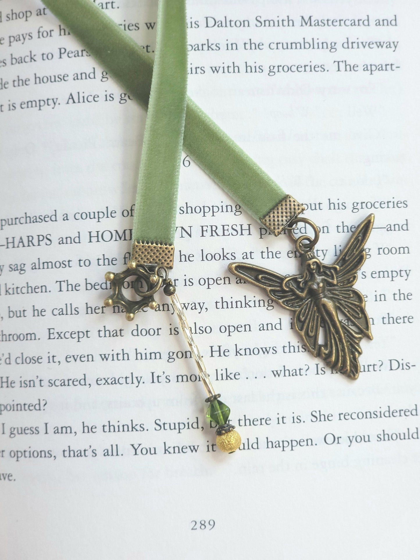 Enchanting Fairy Queen Velvet Ribbon Bookmark with Crown and Magic Scepter