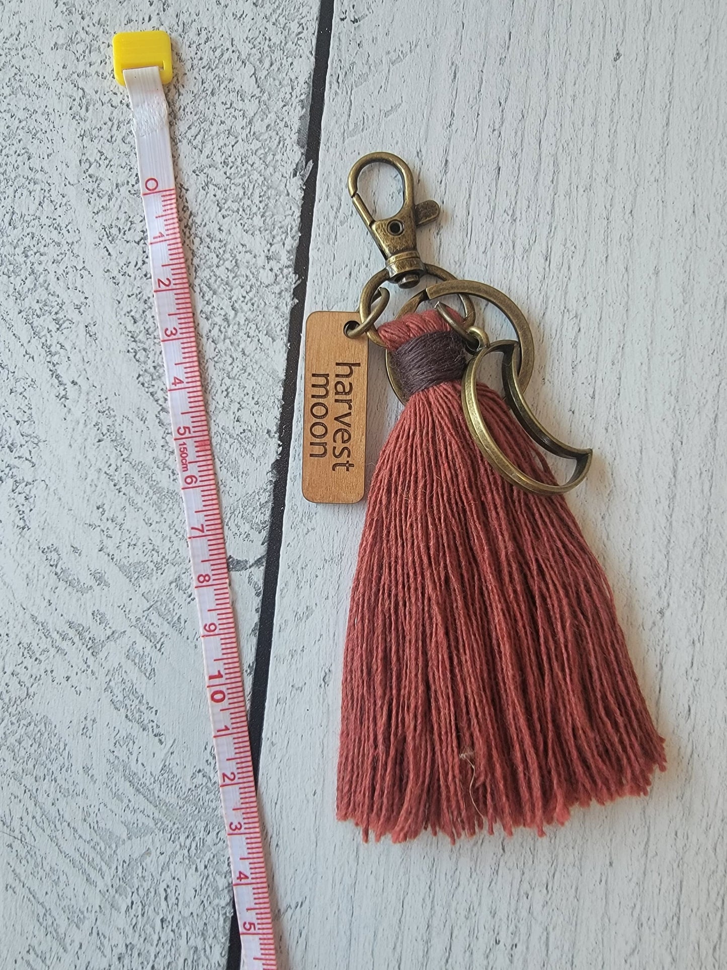 Autumn Bag Tassel Charm Featuring Harvest Moon Theme