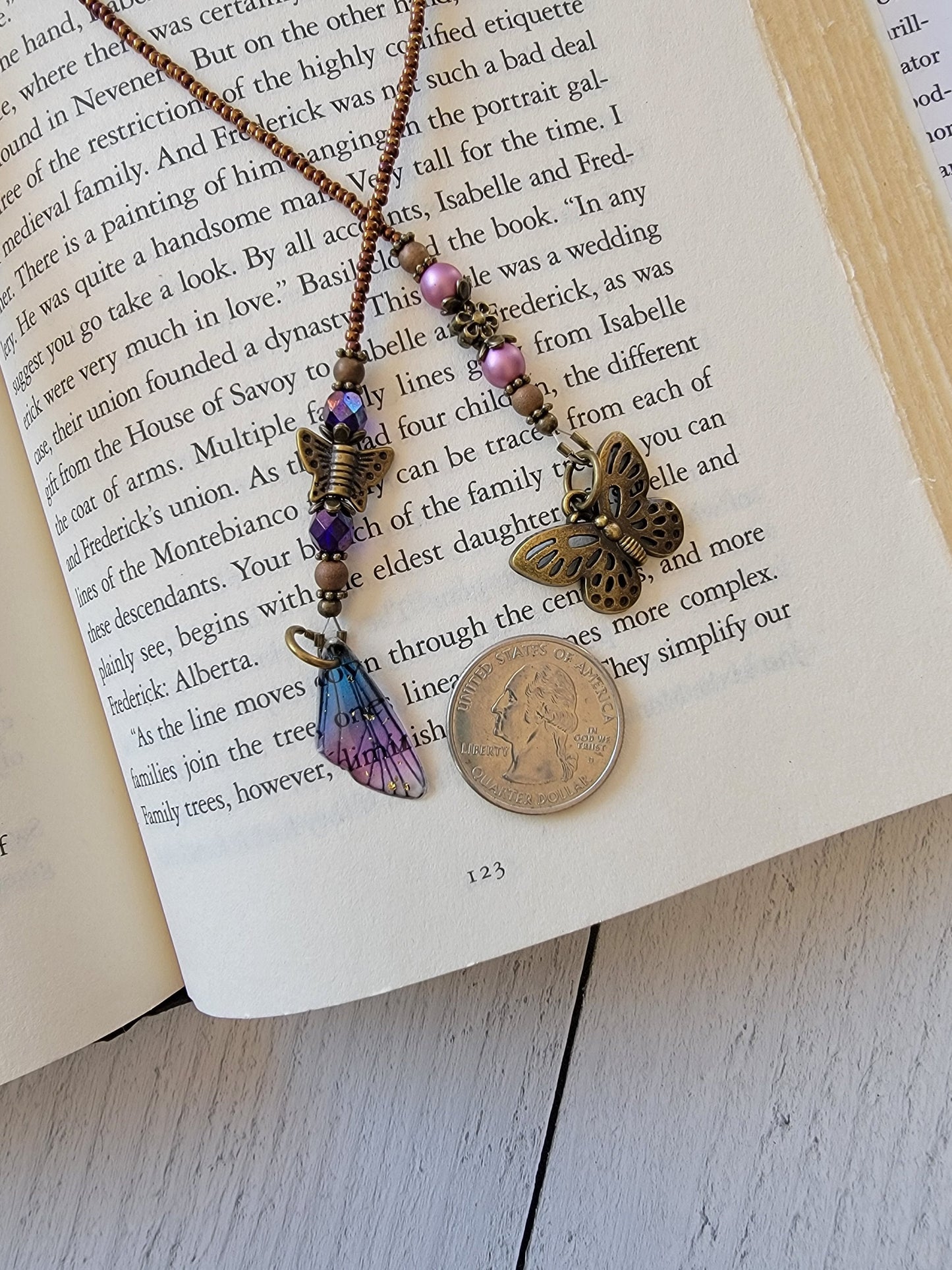 Butterfly Wing Bookmark, Unique Reader Gift