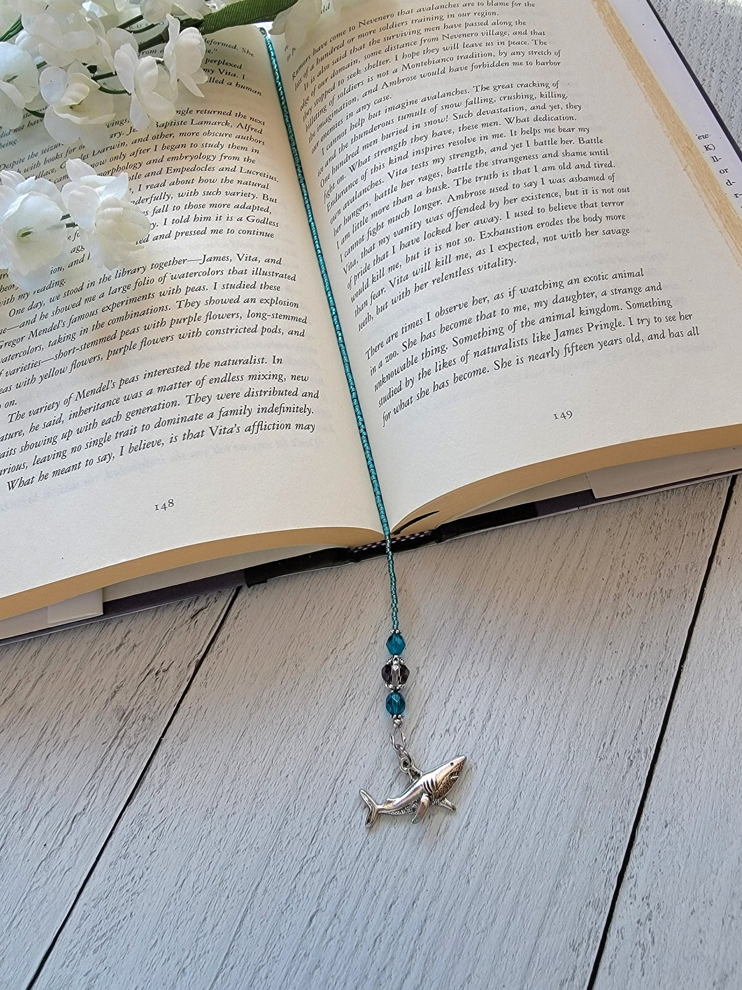 Shark Attack Swimmer Bookmark, Crazy Reader Gift, Horror Lover