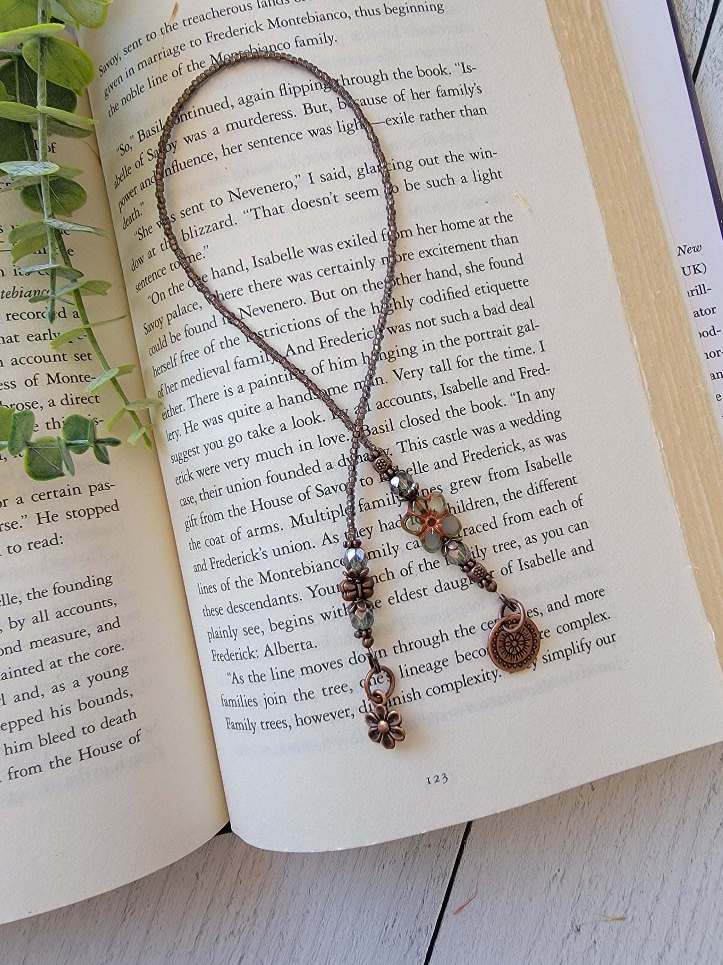 Handmade Butterfly and Flower Bookmark with Unique Czech Glass Flower Bead - Perfect Gift