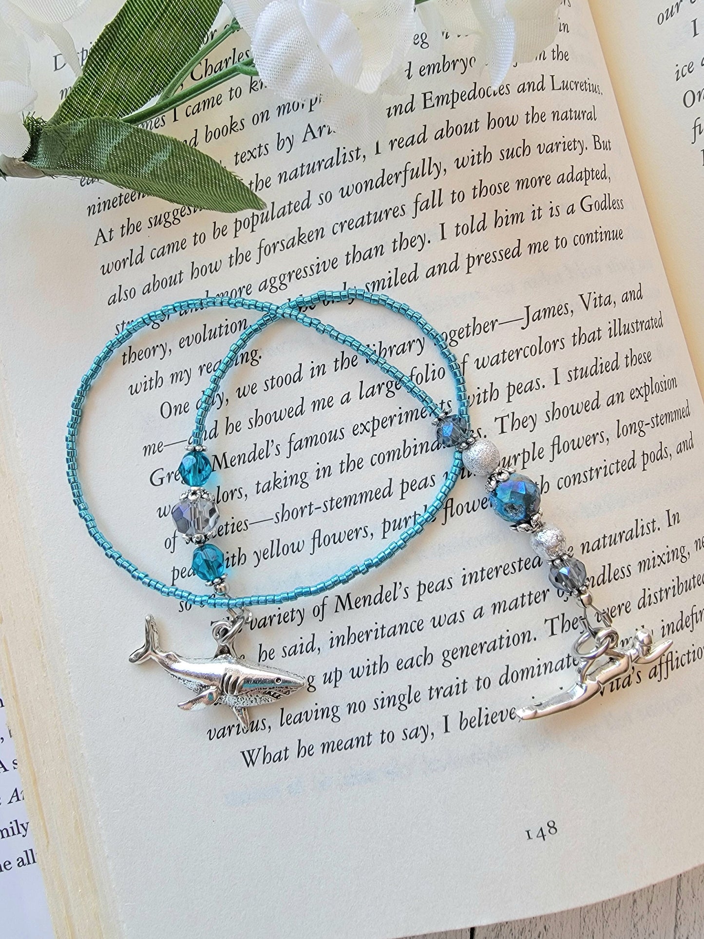 Shark Attack Swimmer Bookmark, Crazy Reader Gift, Horror Lover