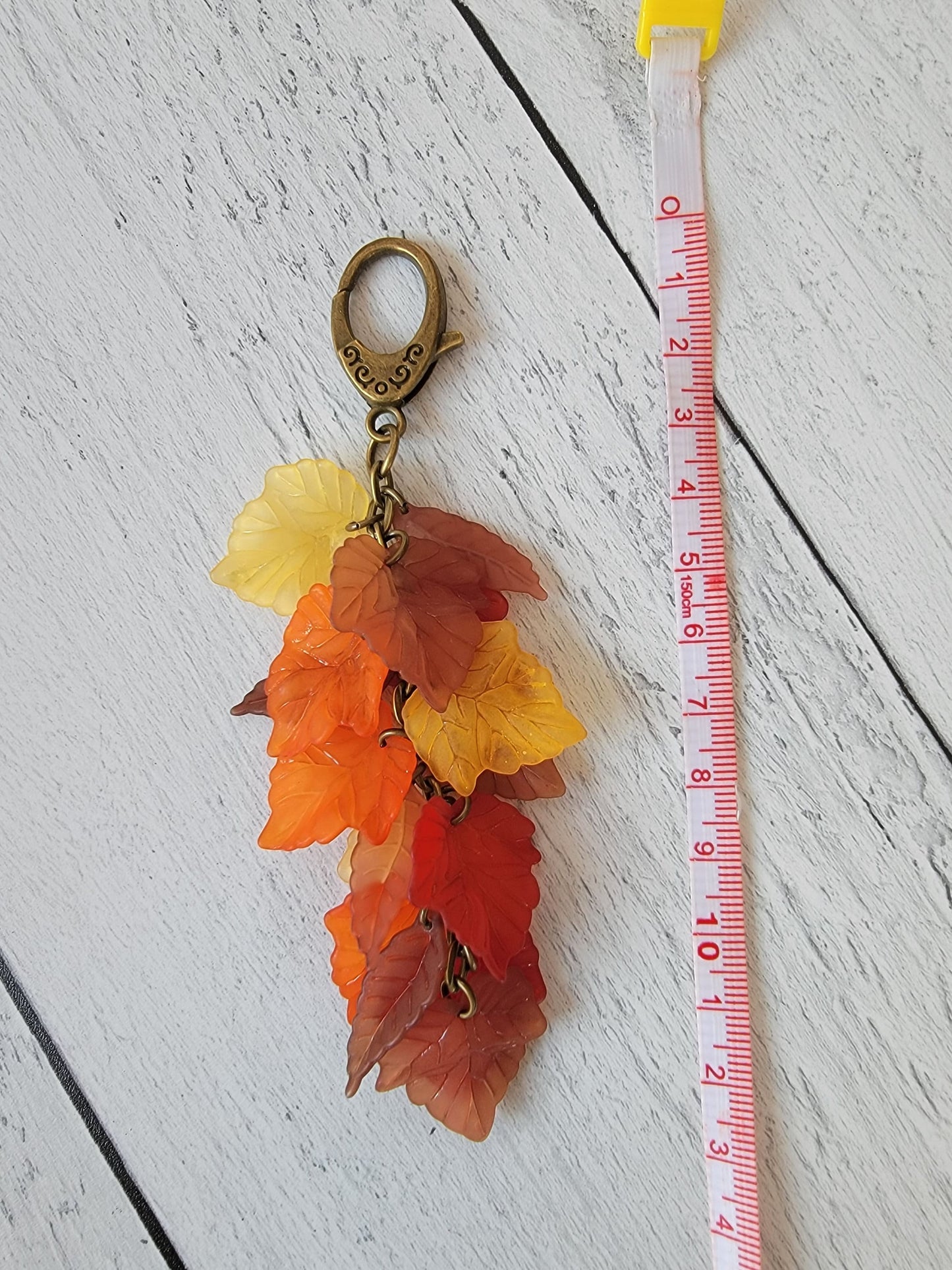 Autumn Leaf Bag Charm, Fall Purse Charm, Autumn Leaves Tassel